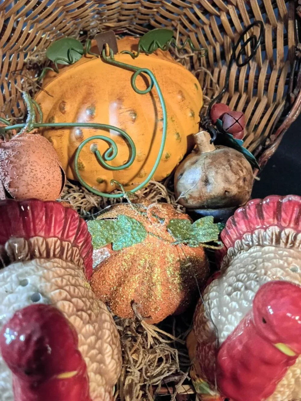 Thanksgiving Cornucopia Turkey S&P Fall Decor Gift Gatherer Collection
